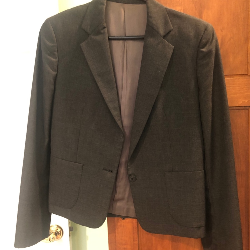 Dark gray suit jacket